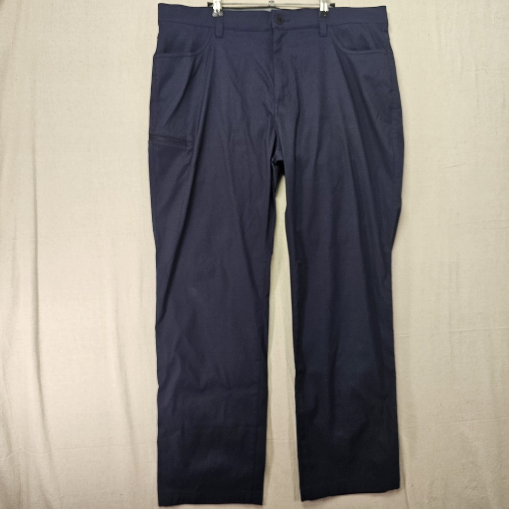 Orvis Tech Pants Men's 40x32 Blue Flat Front Nylon Stretch Water Resistant Cargo